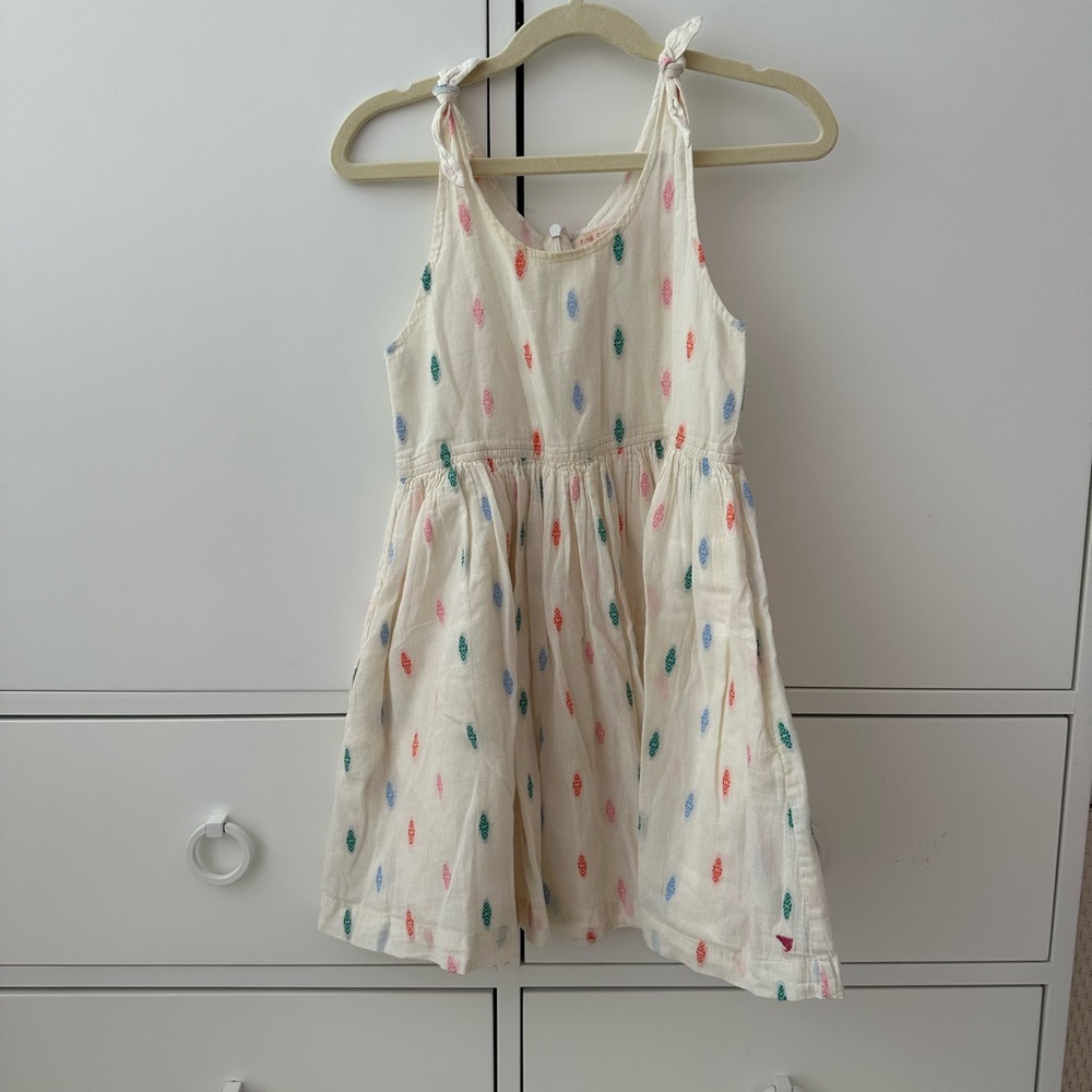 Pink Chicken Kids Dress with Colorful Patterns
